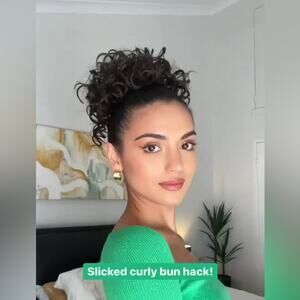 New✨ Curly Black Beach Waves Style Ponytail 10” Synthetic Hair
